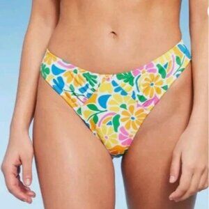 Wild Fable Floral Print Bikini Cheeky Swim Bottom Womens Small New WOT